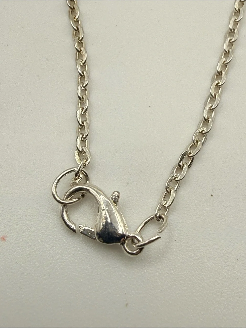 Vintage Smoky Quartz Pendant Necklace Silver‎ Tone 18”